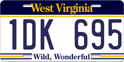 WV license plate 1DK695