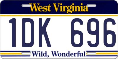 WV license plate 1DK696