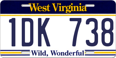 WV license plate 1DK738