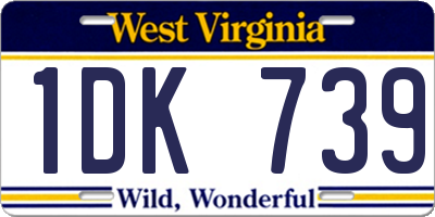 WV license plate 1DK739