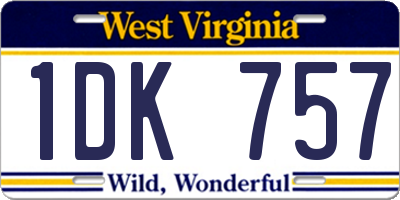 WV license plate 1DK757