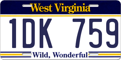 WV license plate 1DK759