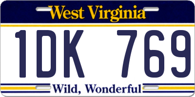 WV license plate 1DK769