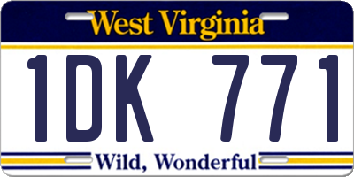 WV license plate 1DK771