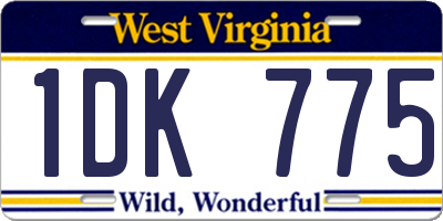 WV license plate 1DK775