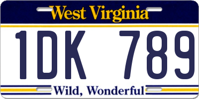 WV license plate 1DK789