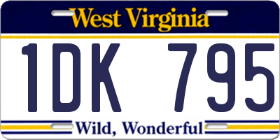 WV license plate 1DK795