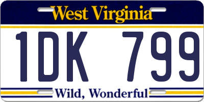 WV license plate 1DK799