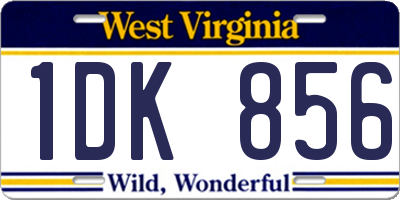 WV license plate 1DK856