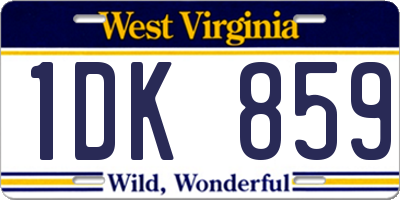 WV license plate 1DK859