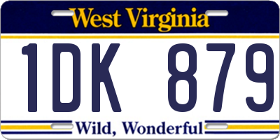 WV license plate 1DK879