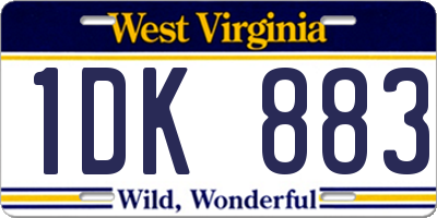 WV license plate 1DK883