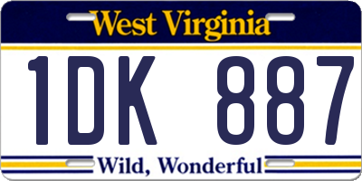 WV license plate 1DK887