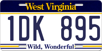 WV license plate 1DK895