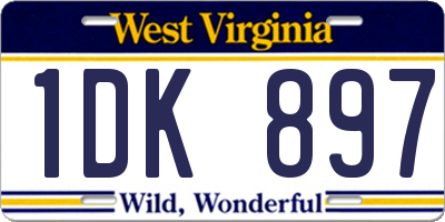 WV license plate 1DK897