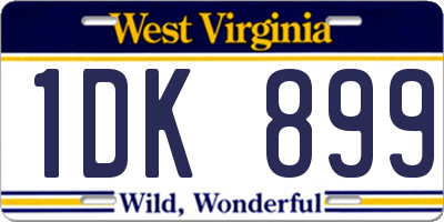 WV license plate 1DK899
