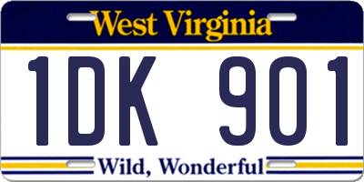 WV license plate 1DK901