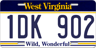 WV license plate 1DK902