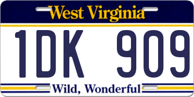 WV license plate 1DK909