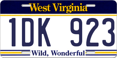 WV license plate 1DK923