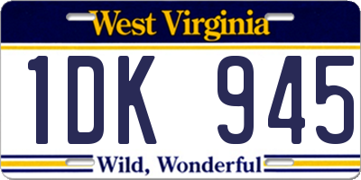 WV license plate 1DK945
