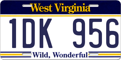 WV license plate 1DK956