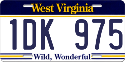 WV license plate 1DK975
