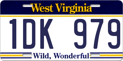 WV license plate 1DK979