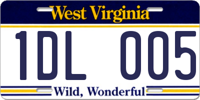 WV license plate 1DL005