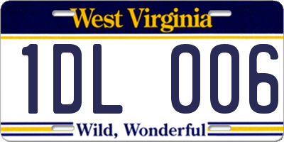 WV license plate 1DL006