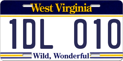 WV license plate 1DL010