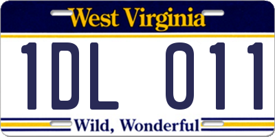 WV license plate 1DL011