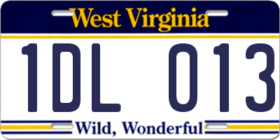 WV license plate 1DL013