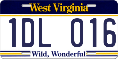 WV license plate 1DL016