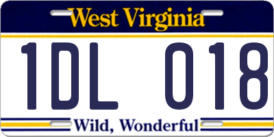 WV license plate 1DL018