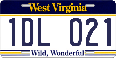 WV license plate 1DL021