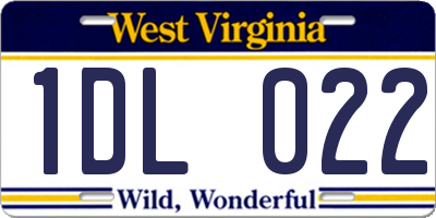 WV license plate 1DL022