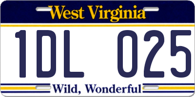 WV license plate 1DL025
