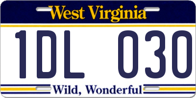 WV license plate 1DL030