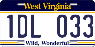 WV license plate 1DL033