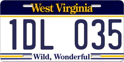 WV license plate 1DL035