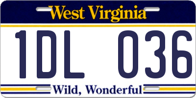 WV license plate 1DL036