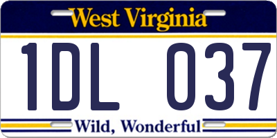 WV license plate 1DL037
