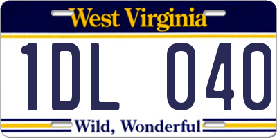 WV license plate 1DL040
