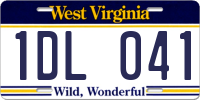 WV license plate 1DL041