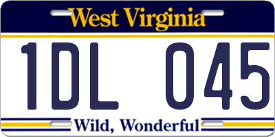 WV license plate 1DL045