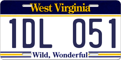 WV license plate 1DL051