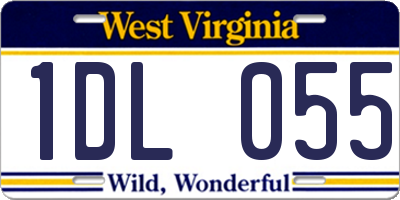 WV license plate 1DL055