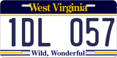 WV license plate 1DL057