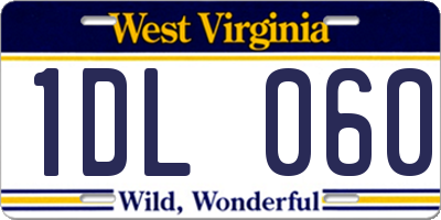 WV license plate 1DL060